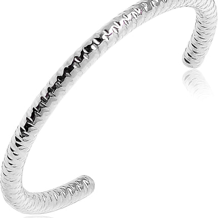 Adjustable 925 Sterling Silver Sparkle Stackable Toe Ring for Women
