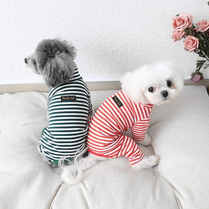 Soft Cotton Striped Dog Pajamas for Small Dogs, Cats, and Puppies, 2-Pack