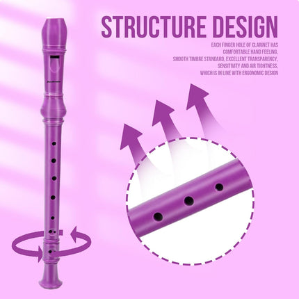 Purple C Key Soprano Recorder for Kids and Beginners