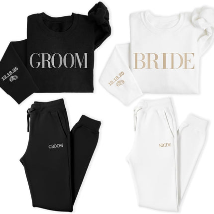SourceToHome FuenteACasa WEAR PHYSIQUE Personalized Bride Groom Gift Set, Matching Sweatshirt and — Home & Lifestyle