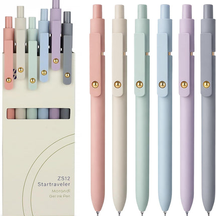 6-Piece 0.7mm Fine Point Black Ink Gel Pen Set