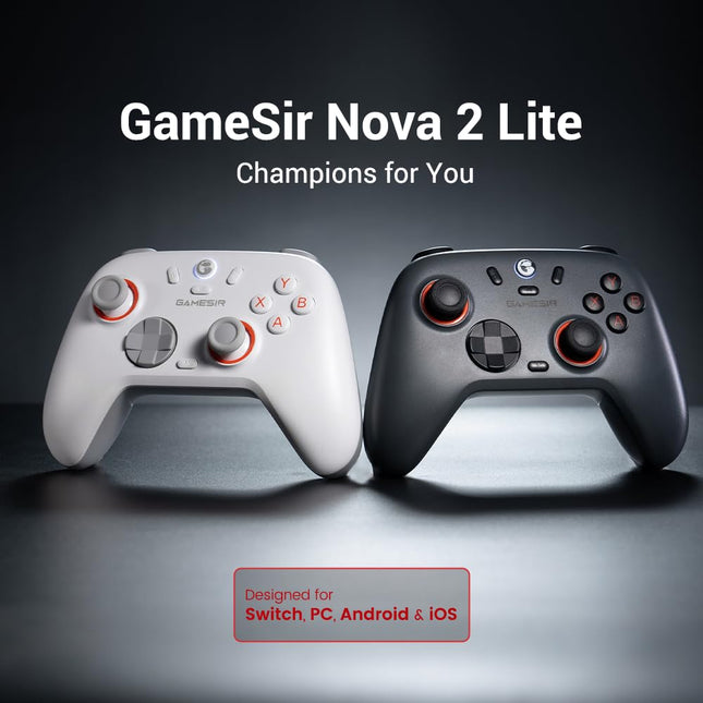 Nova Lite 2 Wireless PC Controller with Hall Effect Joysticks & Triggers, 2.4G & Wired 1000Hz Polling Rate, Remappable Buttons - White