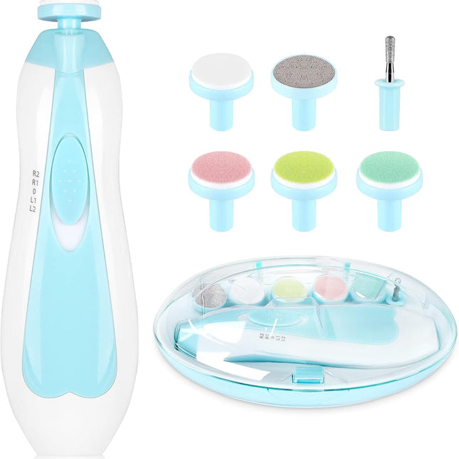 Electric Baby Nail File Drill, 6-in-1 Safety Trimmer, Blue
