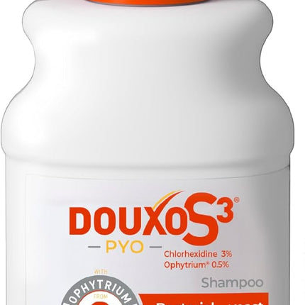 Douxo S3 Pyo Shampoo, Contains 3% Chlorhexidine & 0.5% Ophytrium, Antiseptic & Hydrating, For Bacterial or Yeast Skin Infections, For Dogs and Cats, 6.7 fl. oz. (200mL)