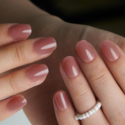 Honey Peach Pink Extra Short Gel Press-On Nails, 30 Pcs