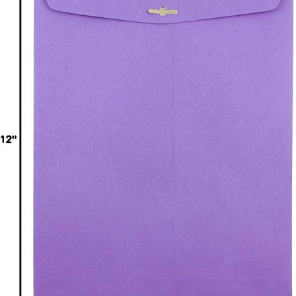 9 x 12 Violet Purple Recycled Clasp Envelopes, 25 Pack