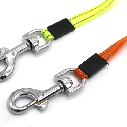 Retractable pet leash with light size and length comparison detail view