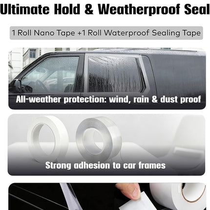 DriveForge ForjaRuta Temporary Car Window Cover for Broken Glass, 78.7x39.4 in Waterproof Plastic — Auto & Moto