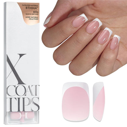 French Tip Short Press-On Nail Tips, 160 Pcs