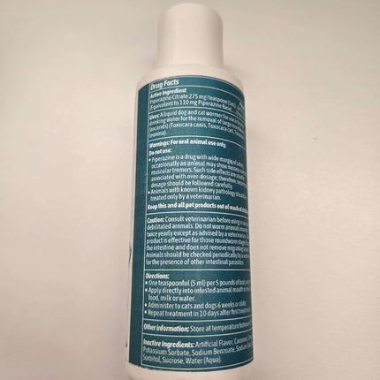 Dog and Cat Wormer Liquid - 4 oz for Small Dogs, Puppies and Kittens