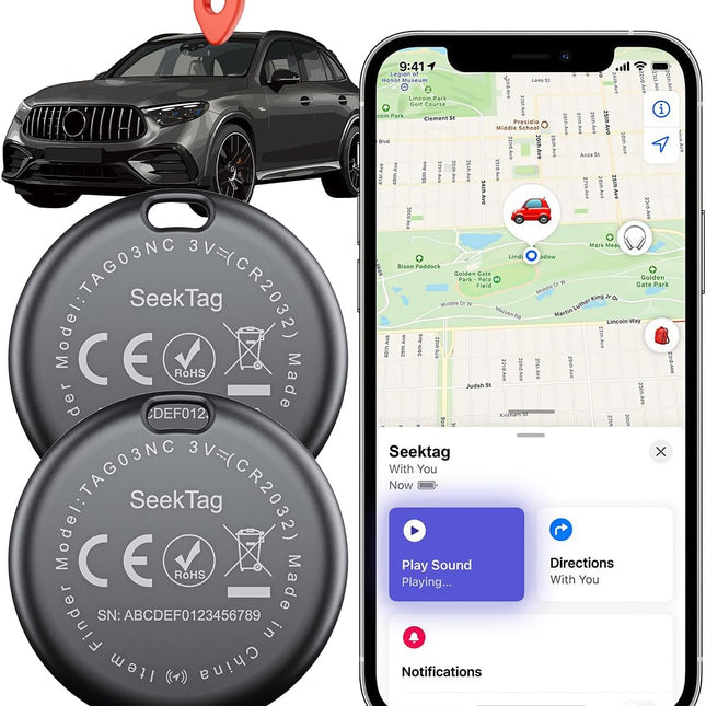GPS Tracker Tags for Cars and Vehicles, 2 Pack with Magnetic Cases
