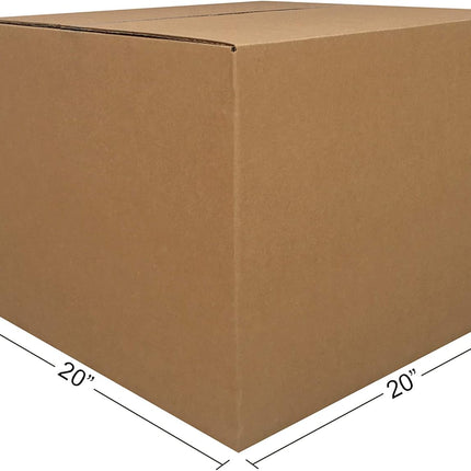 Large Brown Cardboard Moving Boxes, 20" x 20" x 15", 6-Pack
