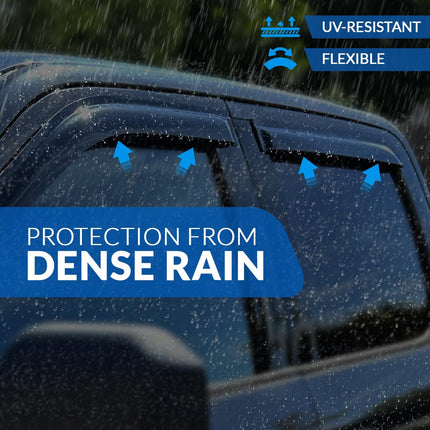 Dark Smoke Car Rain Guard & Sunroof Visor Set, 5 Pcs