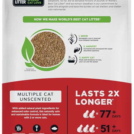 PawHaven RefugioPata WORLD'S BEST CAT LITTER Multiple Cat Unscented, 32-Pounds — Pet Supplies