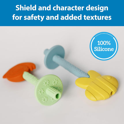 Baby Teething Tubes, Bee and Snail Silicone Teether Sticks, BPA Free, 3m+, 2-Pack