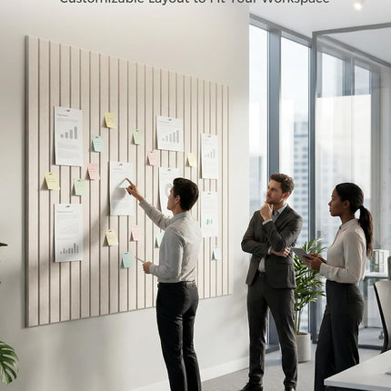 12-Pack Felt Bulletin Board Tiles, 48" x 36", Oatmeal