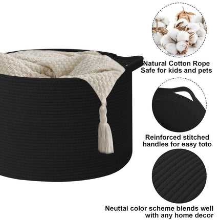 Large Cotton Rope Storage Basket with Handle
