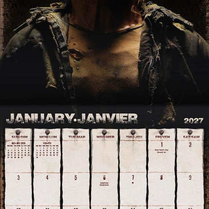 SourceToHome FuenteACasa 2027 Horror Collection (Bilingual French) Wall Calendar (English and — Home & Lifestyle
