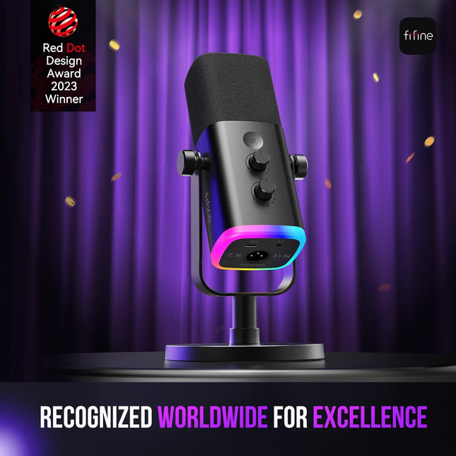 USB/XLR Dynamic Microphone for Podcast Recording, Gaming, Streaming, Singing and YouTube