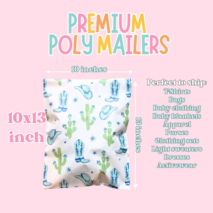 10x13 Western Cowboy Poly Mailer Bags, 25 Pack