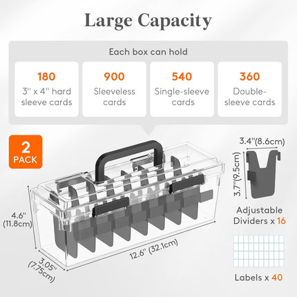 Trading Card Storage Box Set for Toploaders, 2 PCS