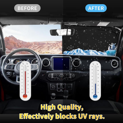 2016-2026 Pickup Windshield Sun Shade, 4-Layer Custom Fit