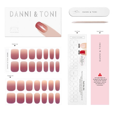 Cinnamon Glow Semi Cured Gel Nail Strips - 28 Mirror Gel Nail Wrap Stickers
