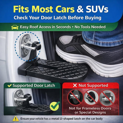 Universal Foldable Car Door Step for Roof Access