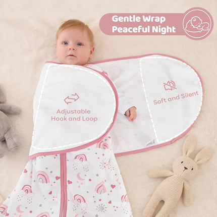 Baby Swaddle Sleep Sack 3-6 Months, 0.5 TOG Cotton 2 Pack