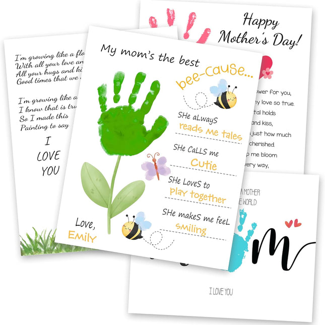 Mother's Day DIY Flower Handprint Keepsake Kit, Pack of 4