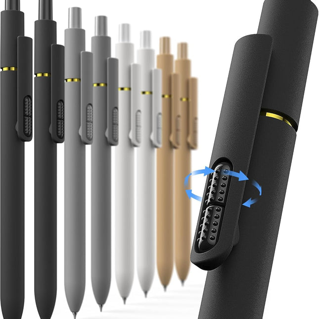 8-Piece 0.7mm Black Ink Gel Pen Set