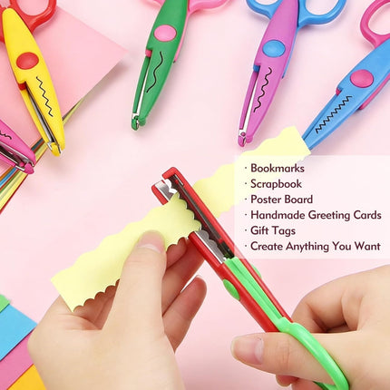 6pcs Craft Scissors, Decorative Edge for Scrapbook & School
