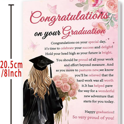 Graduation Card for Her with Pink Floral Design