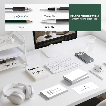 Blank 3x5 White Index Cards, 300 Double-Sided Cards