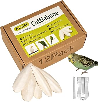 3.5-4 Inch Natural Cuttlebone Calcium Health Supply for Birds, Reptiles, Tortoises and Snails, 12 Pcs