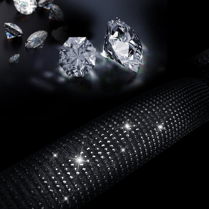 Black Diamond Rhinestone Leather Steering Wheel Cover