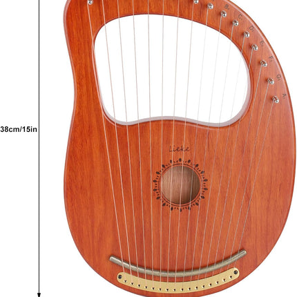 16-String Lyre Harp with Bag and Tuning Wrench
