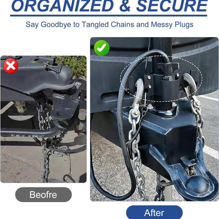 HomeChef ChefDelHogar Aluminum Trailer Chain Holder, Trailer Towing Chain Organizer with 7 Way — Kitchen & Home