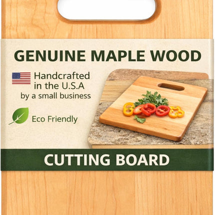 Maple Wood Cutting Board with Built-In Handle, Small