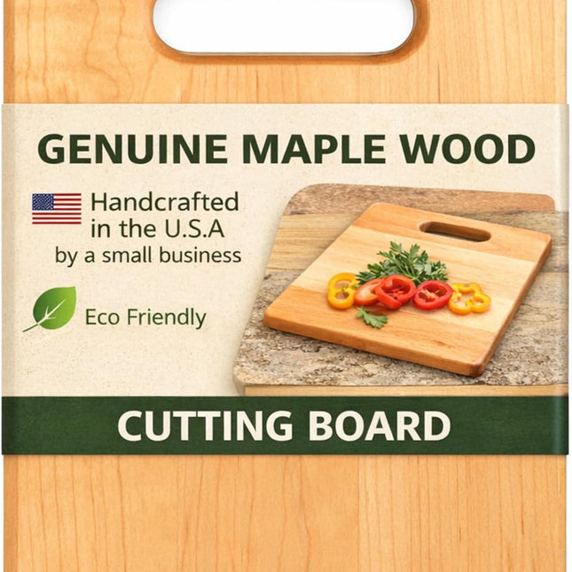 Maple Wood Cutting Board with Built-In Handle, Small