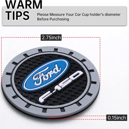 Black Silicone Car Cup Coasters, 2-Pack Universal Non-Slip Cup Holder Inserts