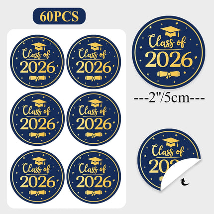 Class of 2026 Graduation Envelope Seal Stickers, 60 Pack