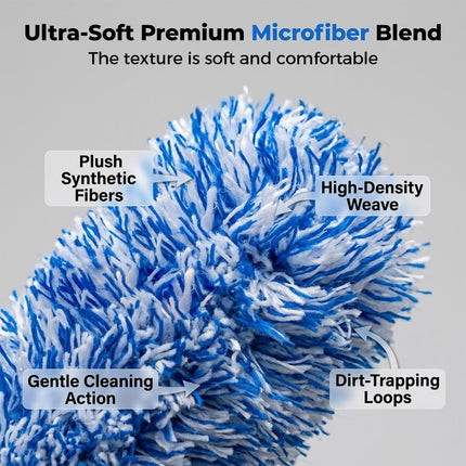 HomeChef ChefDelHogar Wheel Barrel Brush,2026 New Long Handle Microfiber Wheel Brush Car Duster — Kitchen & Home