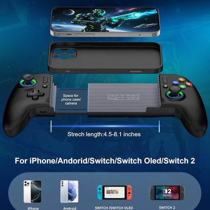 MC2 Mobile Gaming Controller for iPhone, Android, and Switch