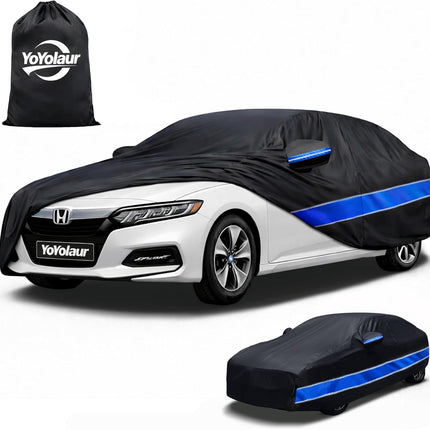 10-Layer Waterproof All-Weather Full Car Cover for Sedan/Coupe 2001-2025