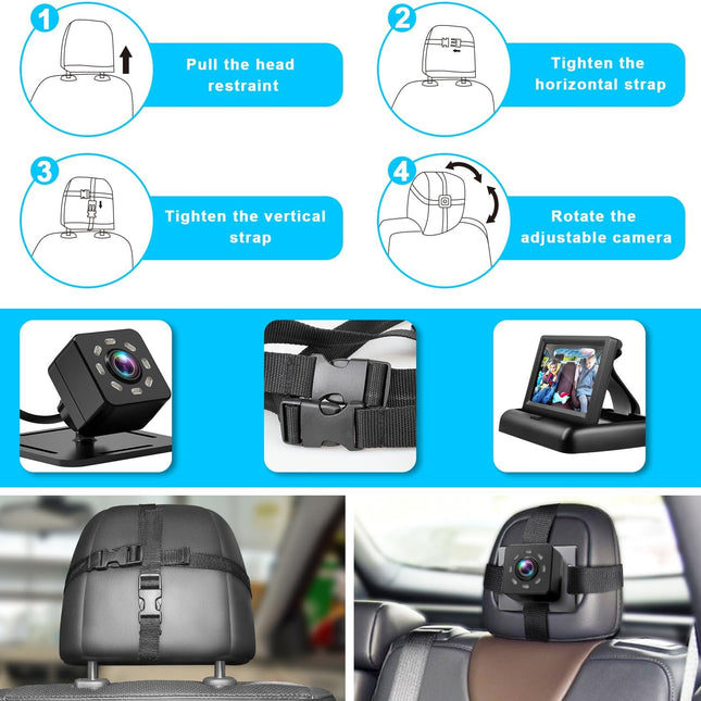 Baby Car Mirror with 4.3'' HD Night Vision Display
