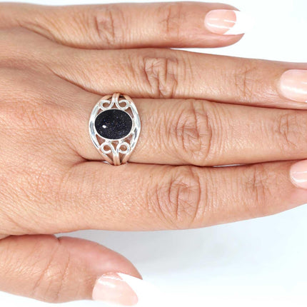 SourceToHome FuenteACasa Garnet, Lapis, Moonstone, Crystal Oval Handmade Ring Genuine 925 Sterling — Home & Lifestyle
