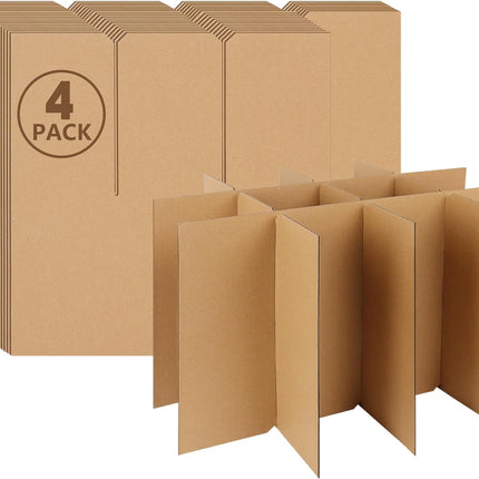 4 Sets Corrugated Glass Dividers for 16x12x12 Moving Boxes