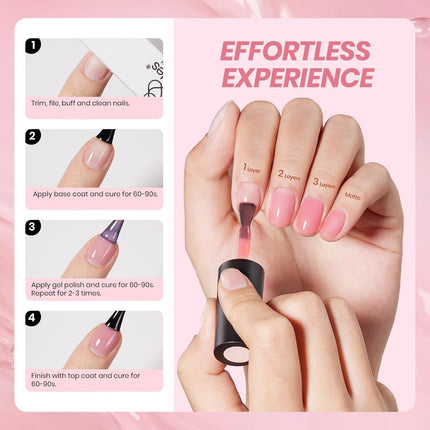 Nude Gel Nail Polish Set - 6 Sheer Neutral Colors