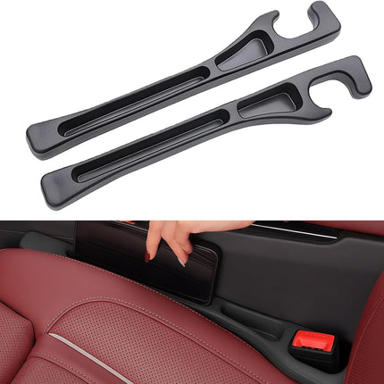 2-Piece Black Car Seat Gap Filler Organizer